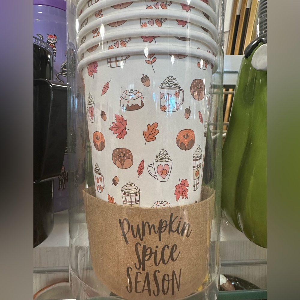 Fall cup, SET OF 12 TRAVEL CUPS
WITH LIDS AND SLEEVES!